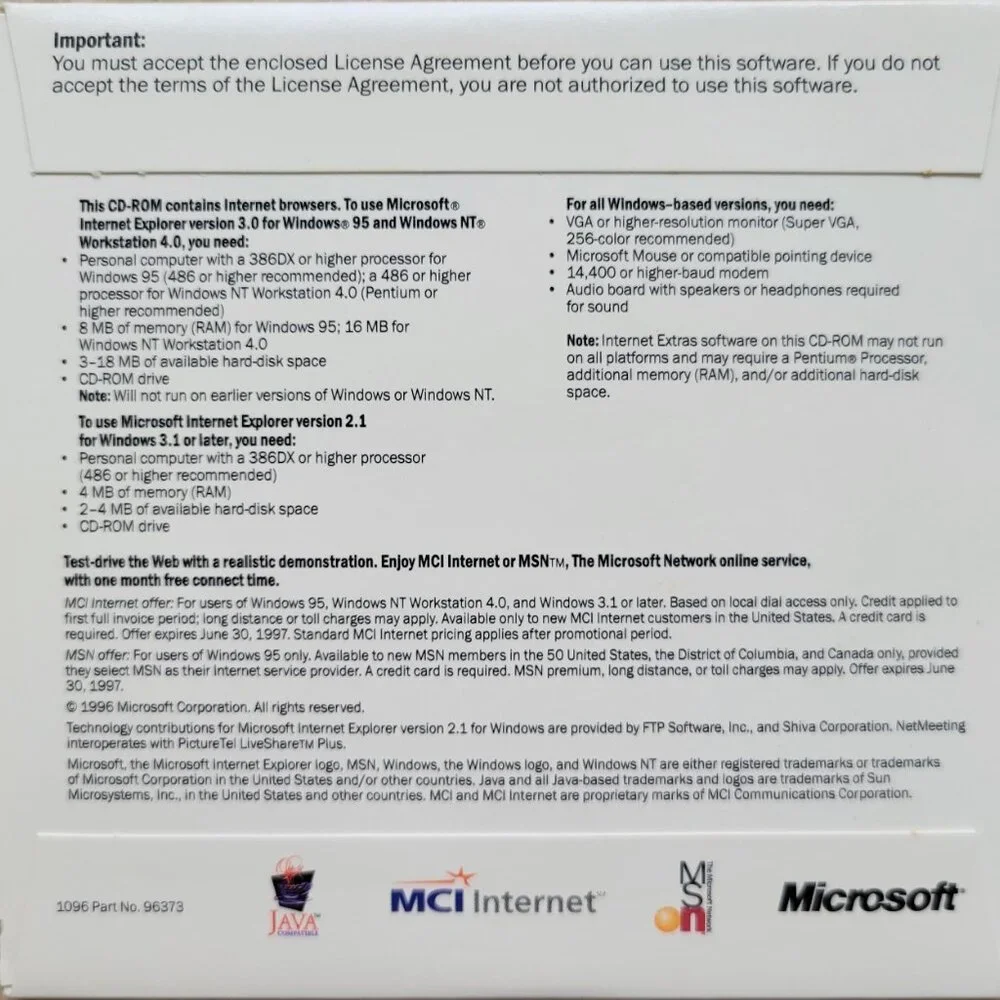Vintage CD - Microsoft Internet Explorer, Version 3.0